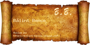 Bálint Bence névjegykártya
